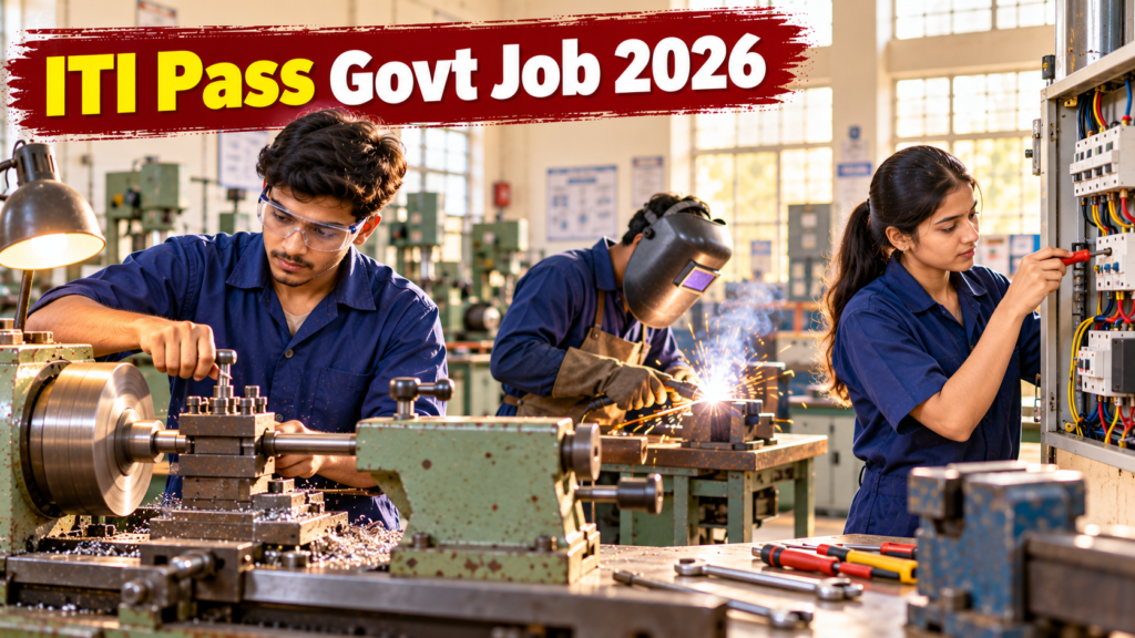 ITI Pass Govt Job 2026: ITI वर्कशॉप में मशीन पर काम करते युवा